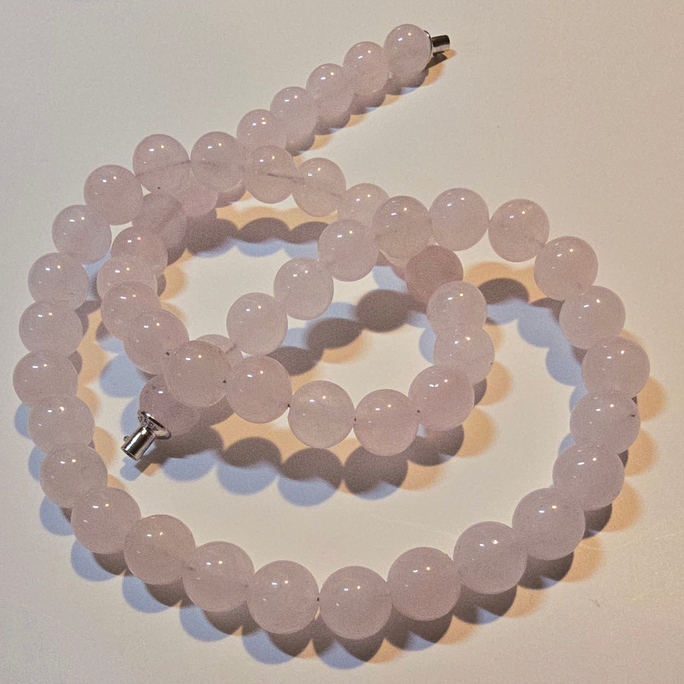 Damen Collier /  / 925er Silber / Rosenquarz / Klar + feminin