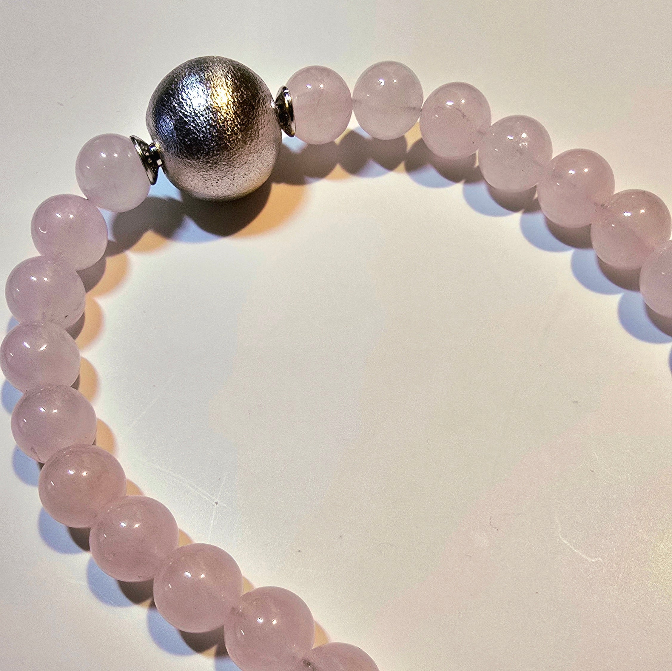 Damen Collier /  / 925er Silber / Rosenquarz / Klar + feminin