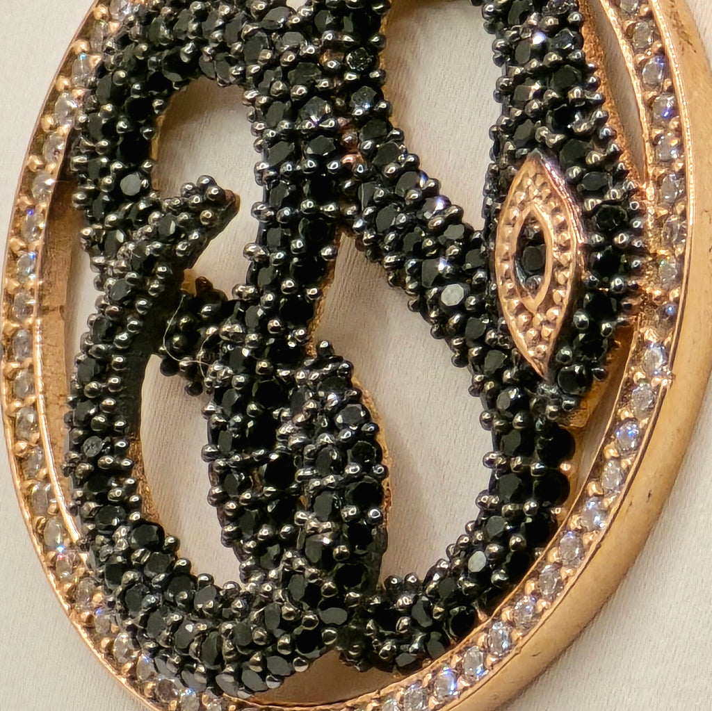 Damen Kette Schlange / Serpente Nero  / 925er Silber rosévergoldet / Zirkonia / Mystisch elegant