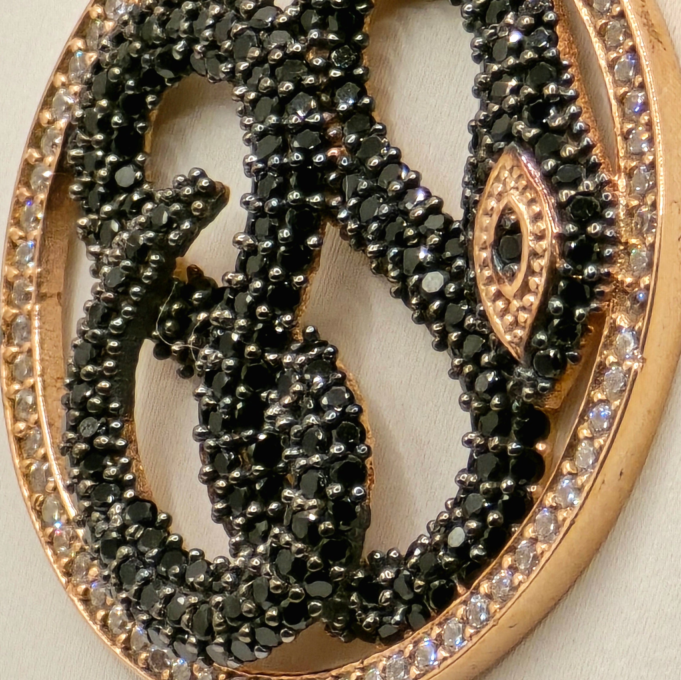 Damen Kette Schlange / Serpente Nero  / 925er Silber rosévergoldet / Zirkonia / Mystisch elegant