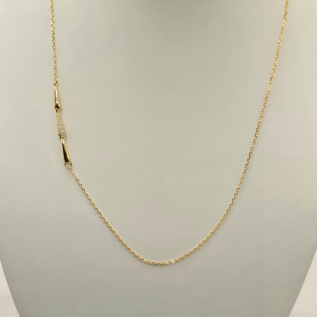 Damen Collier / Goccia Elegante / 935er Silber vergoldet / elegant schlicht / ROMYNOR