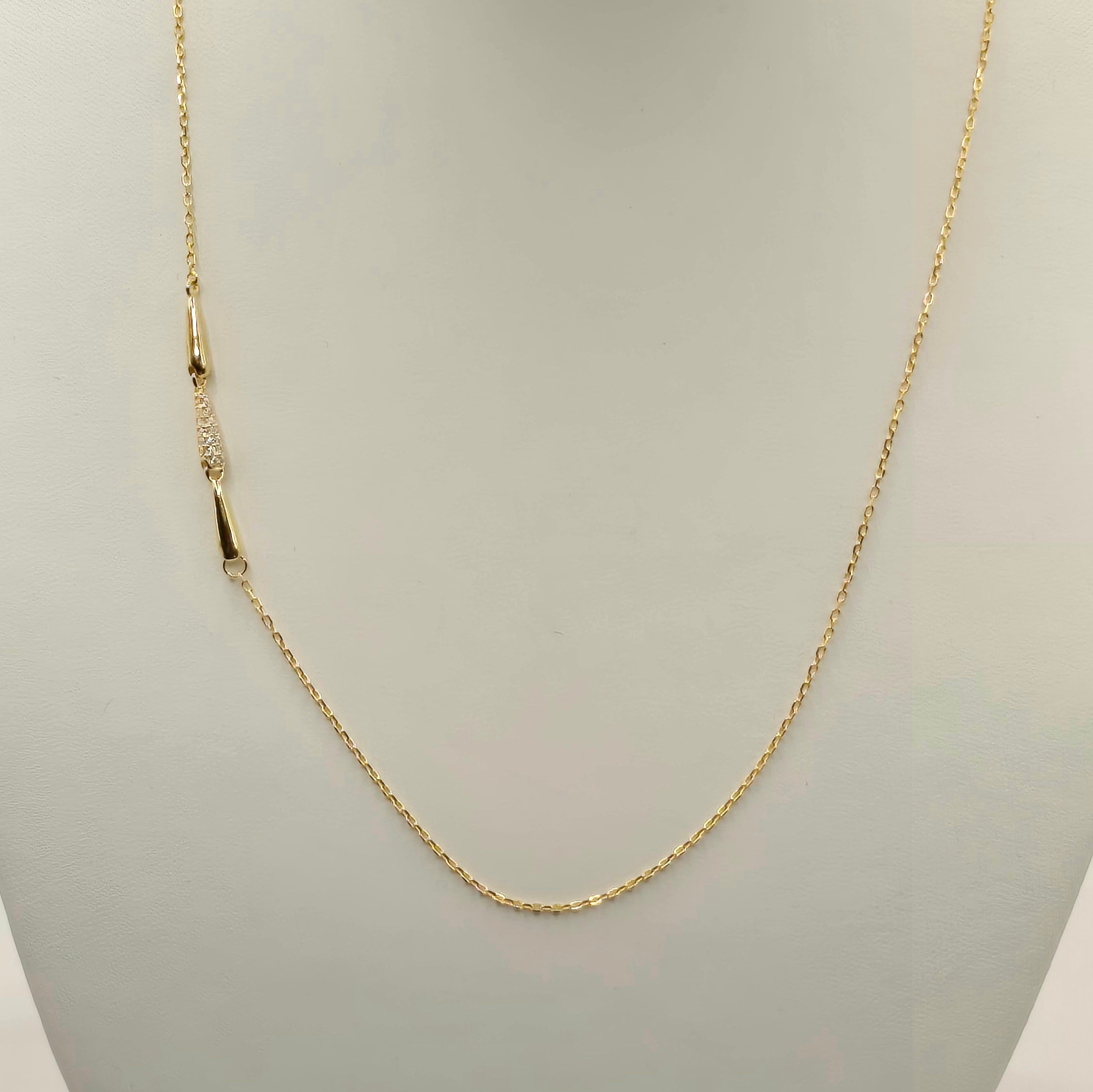 Damen Collier / Goccia Elegante / 935er Silber vergoldet / elegant schlicht / ROMYNOR