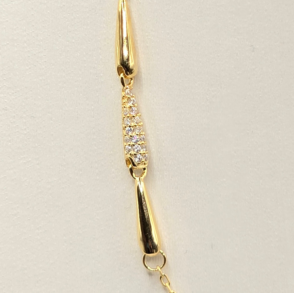 Damen Collier / Goccia Elegante / 935er Silber vergoldet / elegant schlicht / ROMYNOR