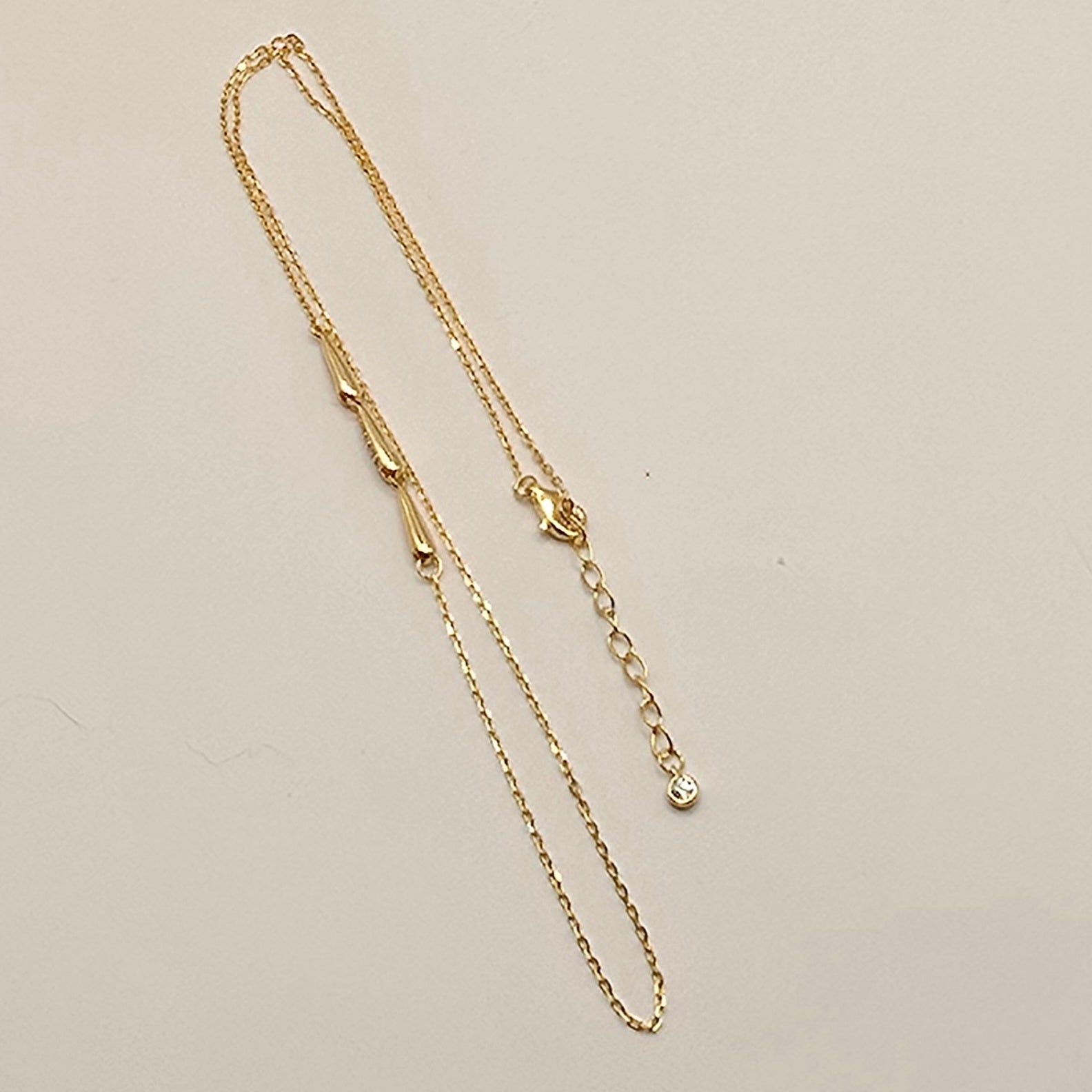 Damen Collier / Goccia Elegante / 935er Silber vergoldet / elegant schlicht / ROMYNOR