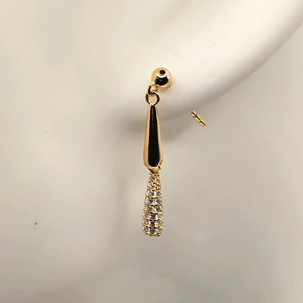 Damen Ohrring / Goccia Fine  / 935er Silber vergoldet / elegant schlicht / ROMYNOR