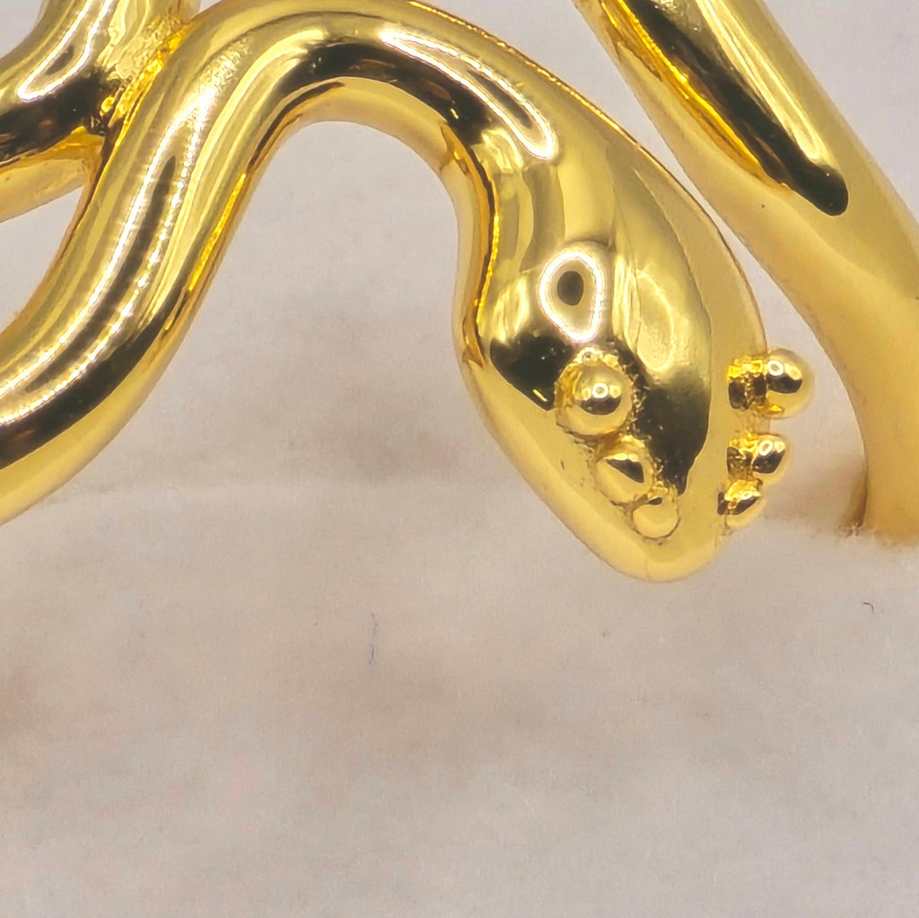 Damen Ohrring / Serpente Piccola Oro / 925er Silber vergoldet / edel + mystisch