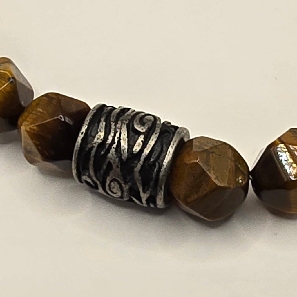 Herren Halskette / Collana Terra & Forza / Achat + Tigerauge / Edelstahl / kraftvoll + maskulin (Kopie)