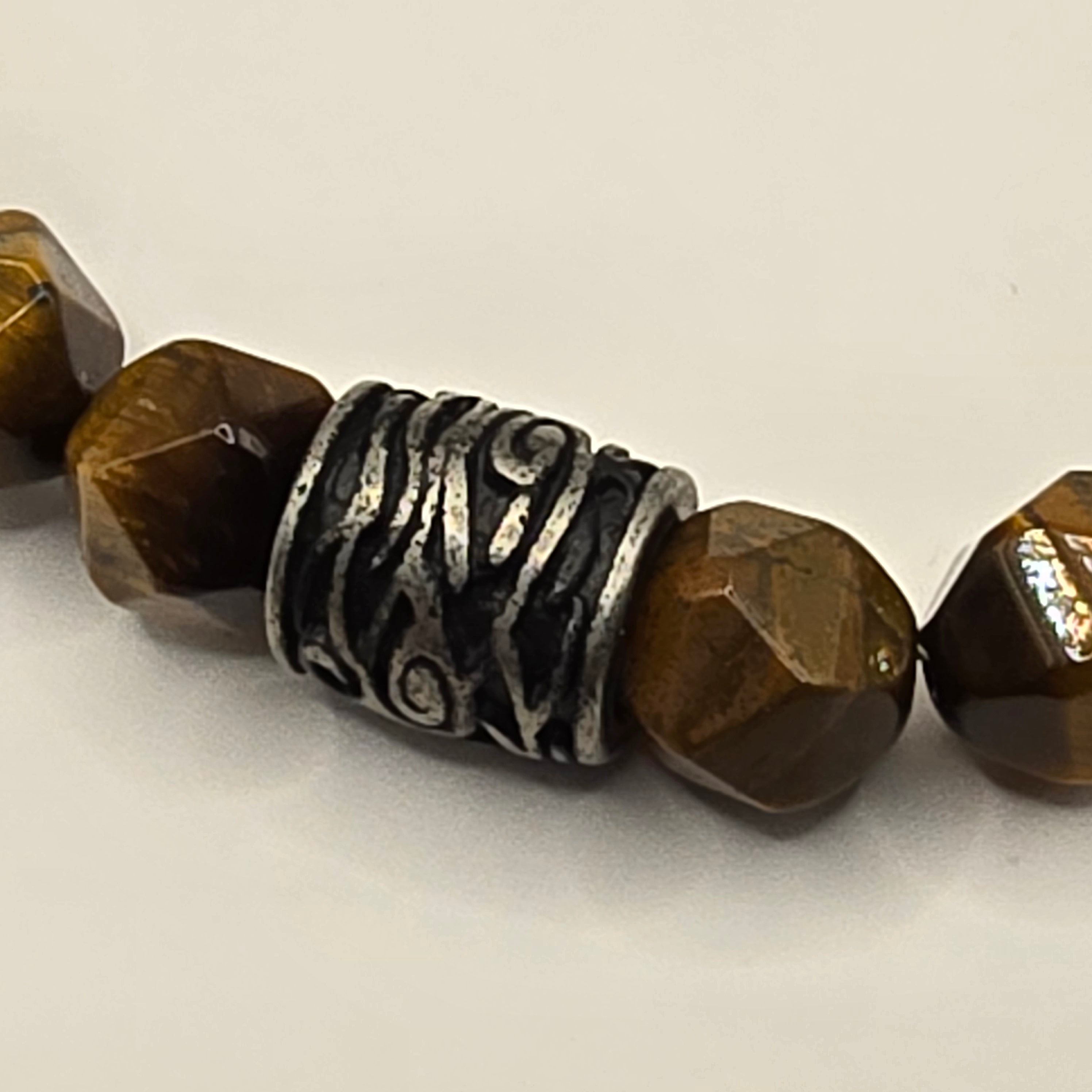 Herren Halskette / Collana Terra & Forza / Achat + Tigerauge / Edelstahl / kraftvoll + maskulin (Kopie)