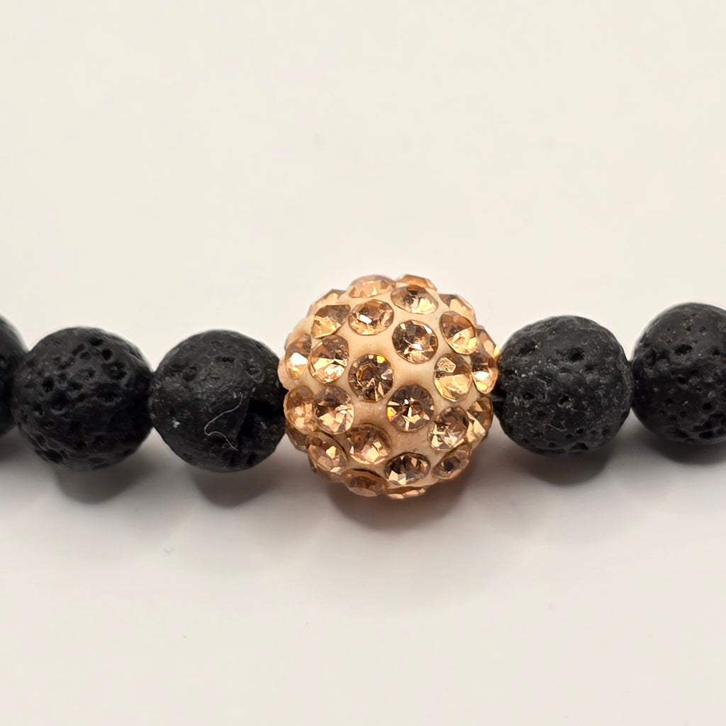 Damen Collier / Terra Nera / Edelstahl rosévergoldet / Lavaperlen / Edel + feminin