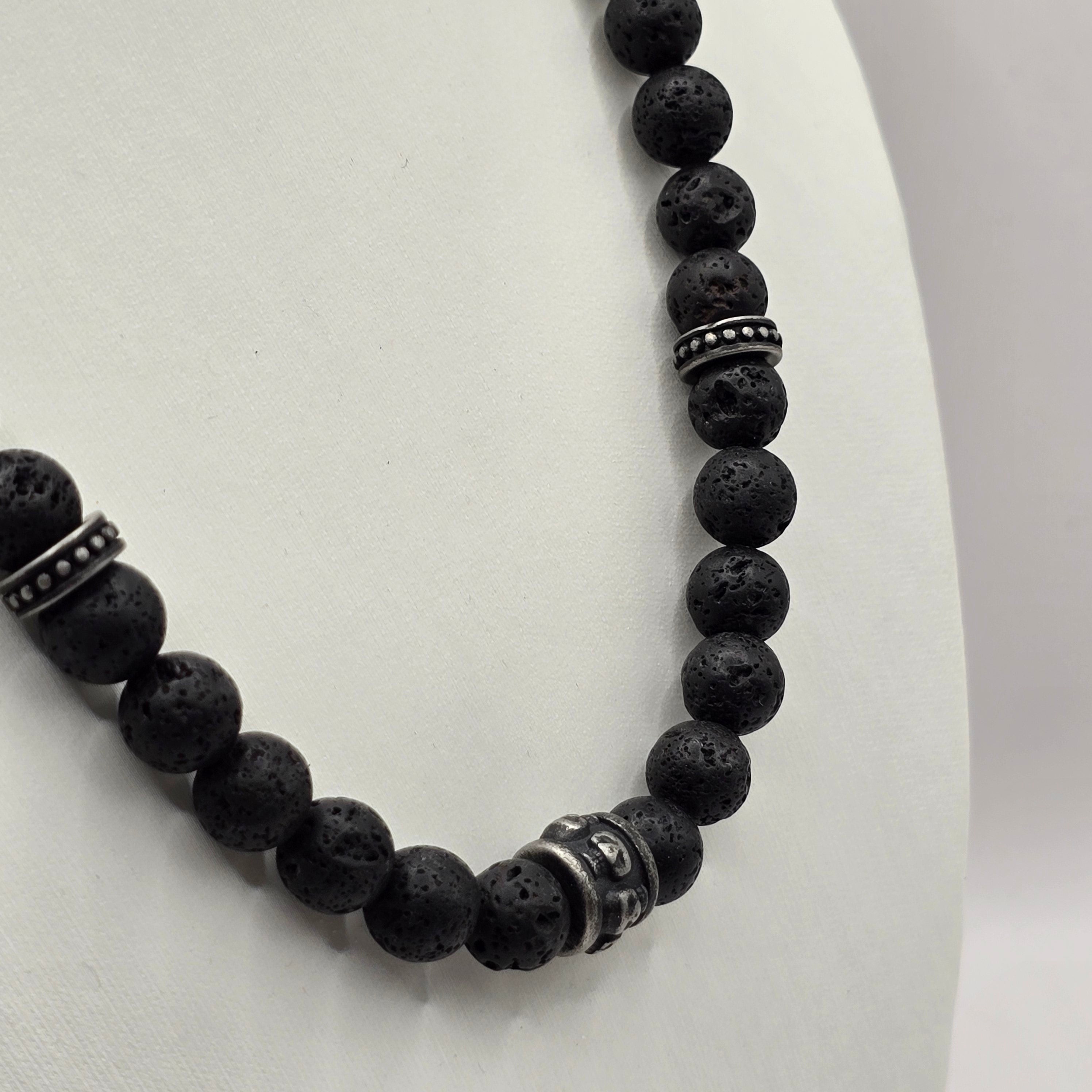 Herren Halskette / Notte Vulcanica / Lava / Edelstahl / kraftvoll + maskulin