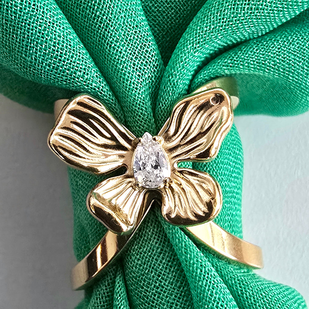Schalring Schmetterling No. 1 / Anello di Seta / Edelstahl vergoldet
