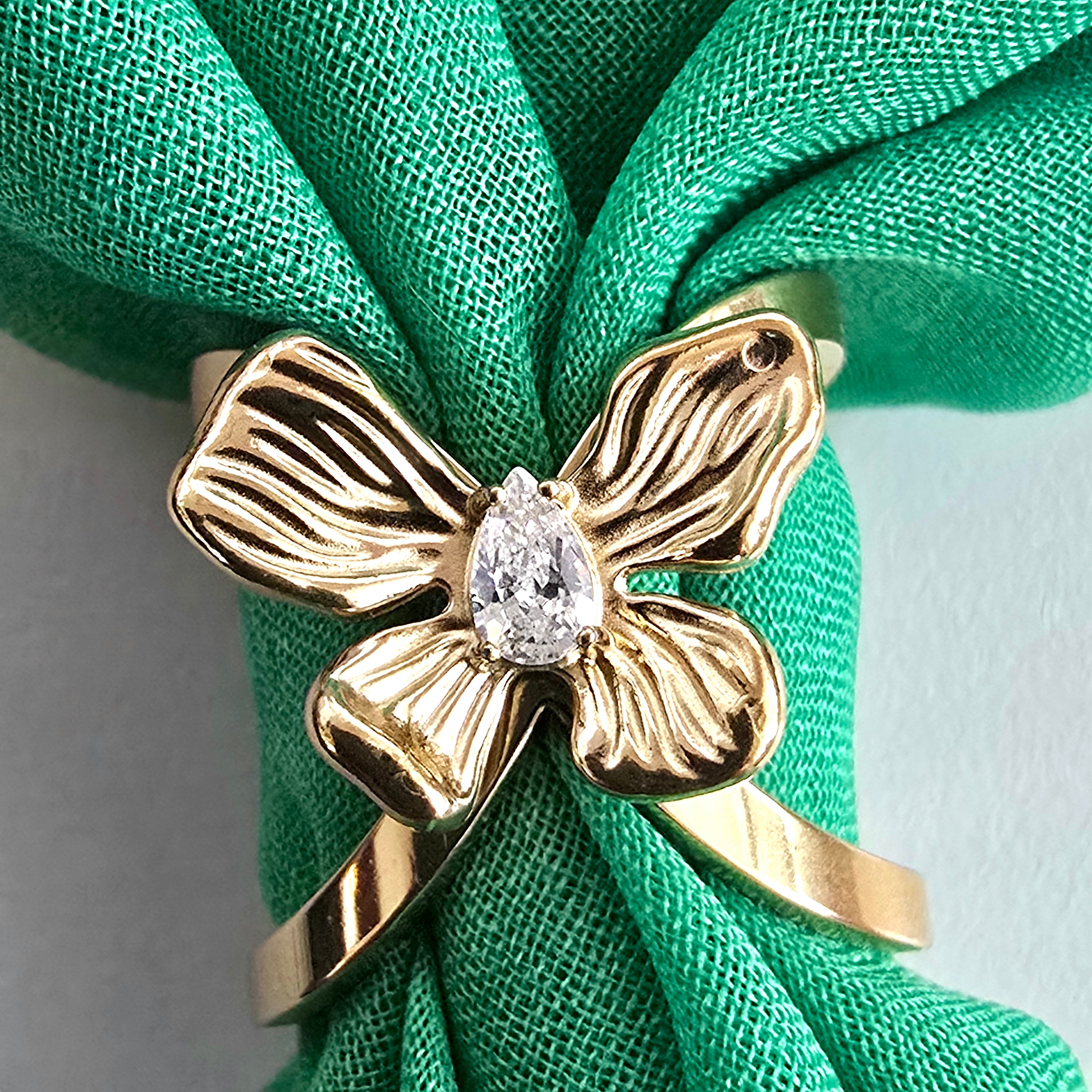 Schalring Schmetterling No. 1 / Anello di Seta / Edelstahl vergoldet