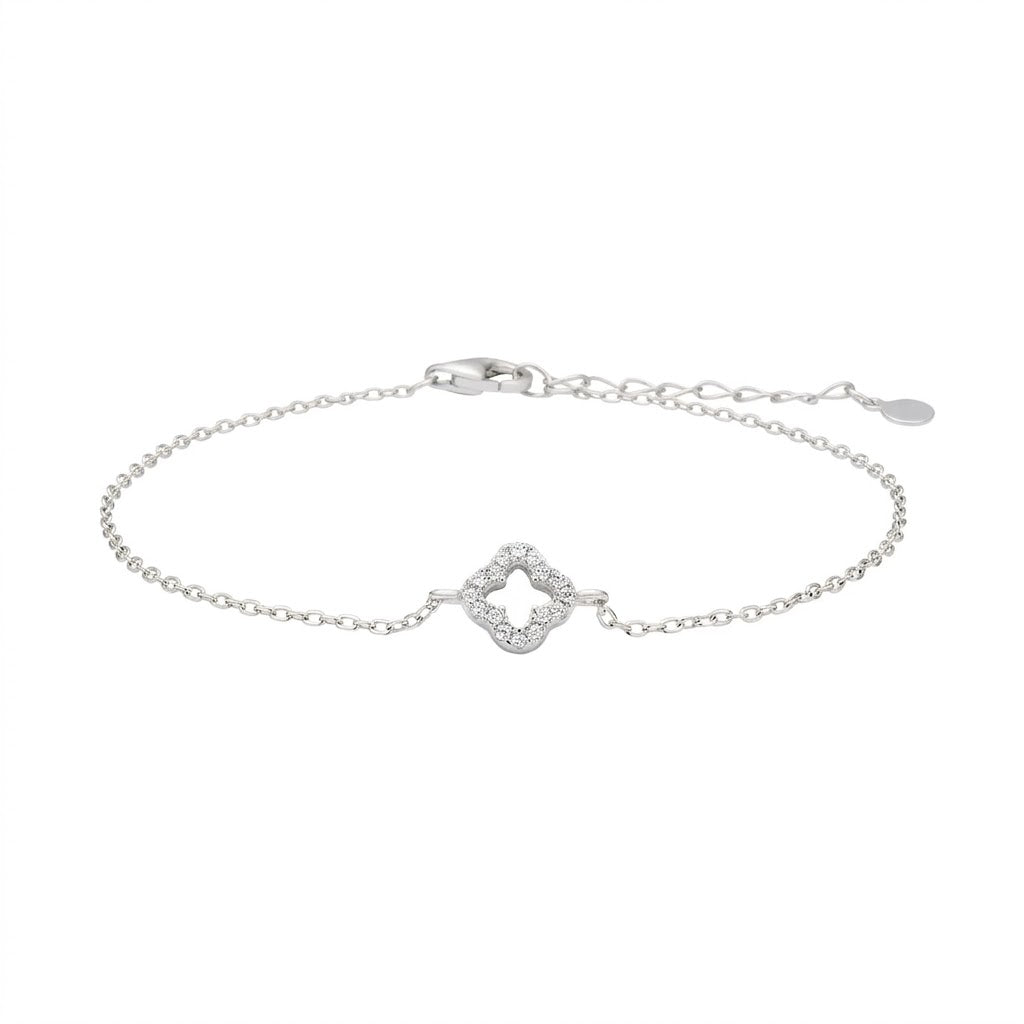 Damen Armband Kleeblatt / Fiore della Fortuna / 925er Silber / Zirkonia / feminin elegant /Serie Pamelanor