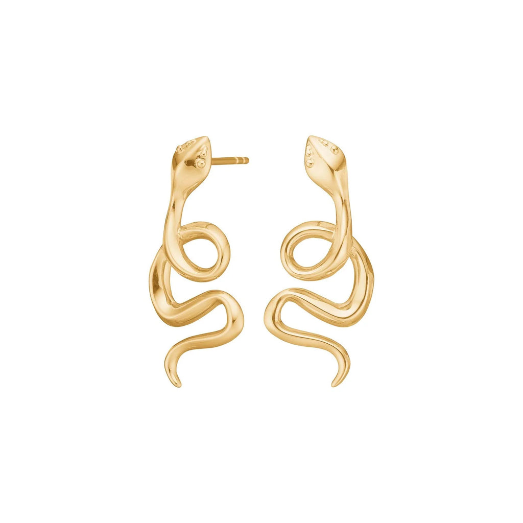 Damen Ohrring / Serpente Grande Oro / 925er Silber / edel + mystisch