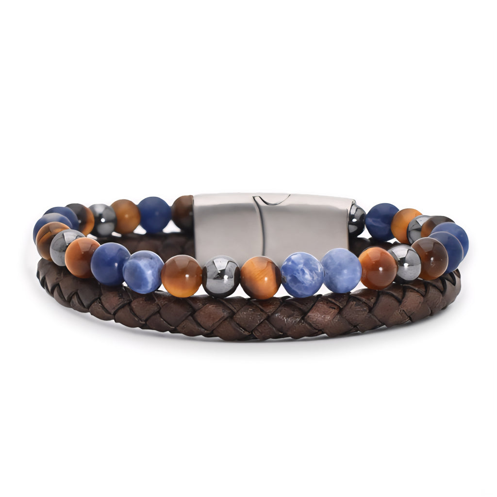 Herren Armband Blue Beads