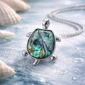 Anhänger Schildkröte Messing versilbert Abalone by DAVUTA