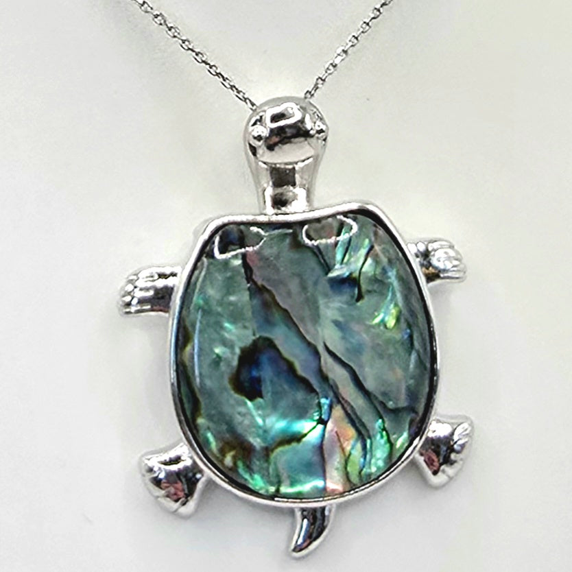 Anhänger Schildkröte Messing versilbert Abalone Solo by DAVUTA