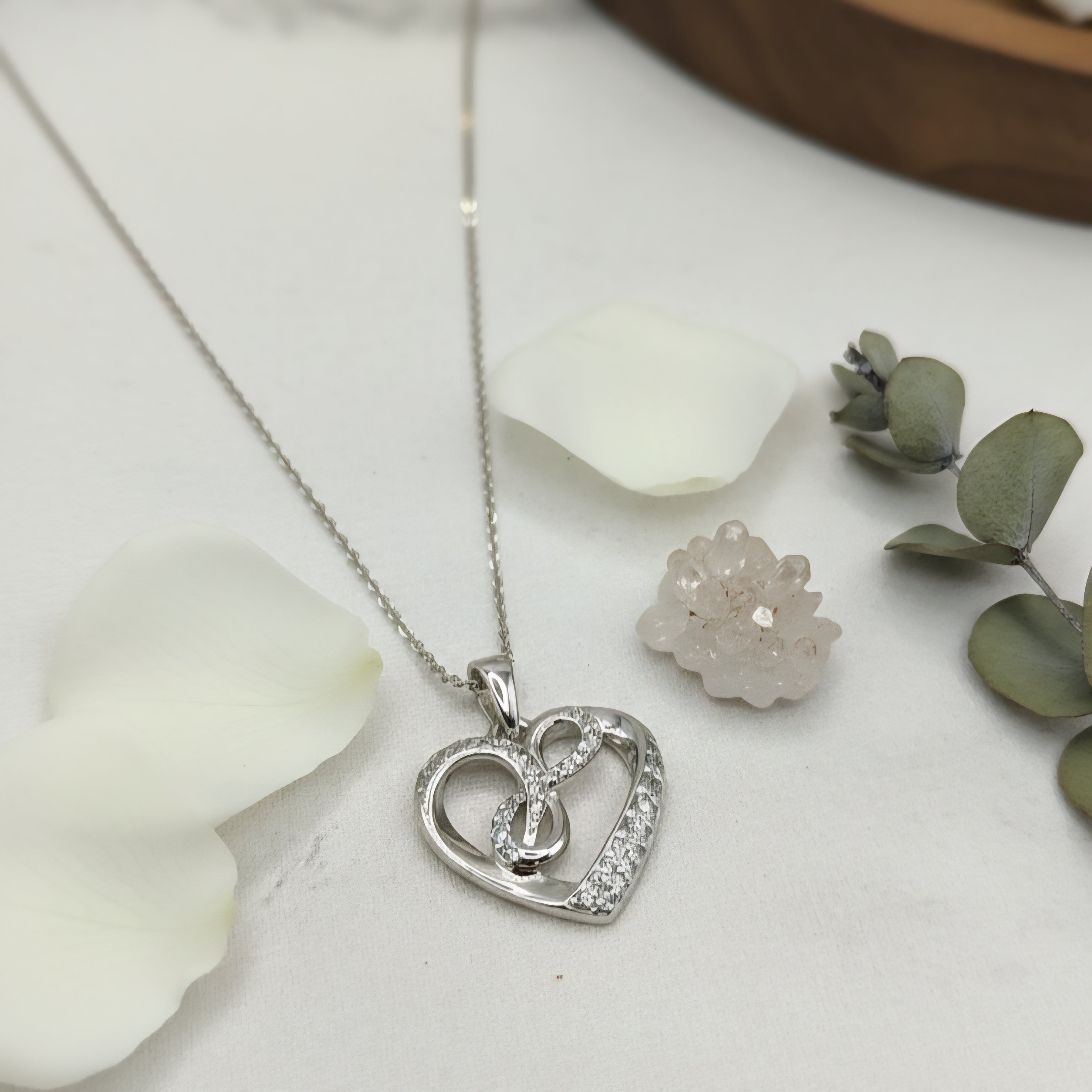 Anhänger Herz mit Zirkoniasteinen und Infinityzeichen innen Davuta Spirit Jewellery