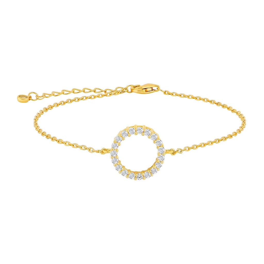 Damen Schmuck-Set Kreis / Cerchi Dorati / 925er Silber 8 K vergoldet / Zirkonia / Serie Obinor