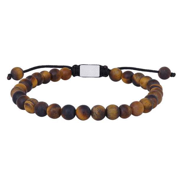 Herren Armband / Occhio di Forza / Tigerauge matt / Edelstein / kraftvoll