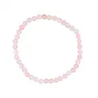 Damen Armband / Amore Luce / Rosenquarz facettiert 4 mm Kugeln