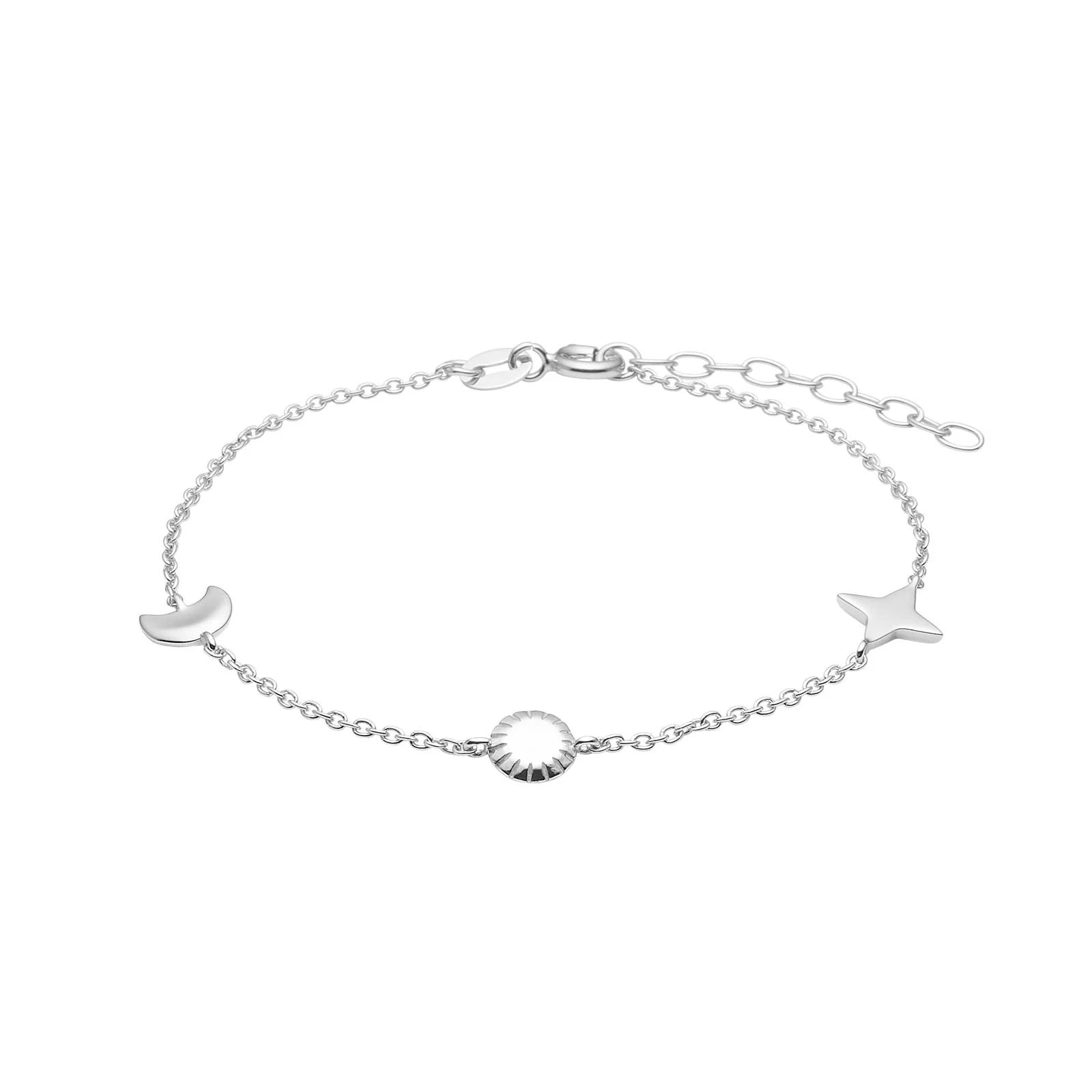 Damen Armband / Universo / 925er Silber / Vergoldet 18 K / Sonne, Mond, Stern