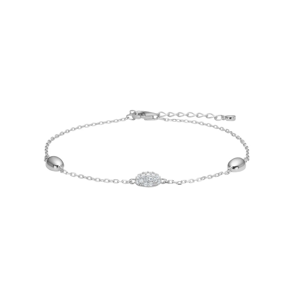 Damen Schmuck-Set Oval / Ovale di Luce / 925er Silber / Zirkonia / Serie Rebeccanor