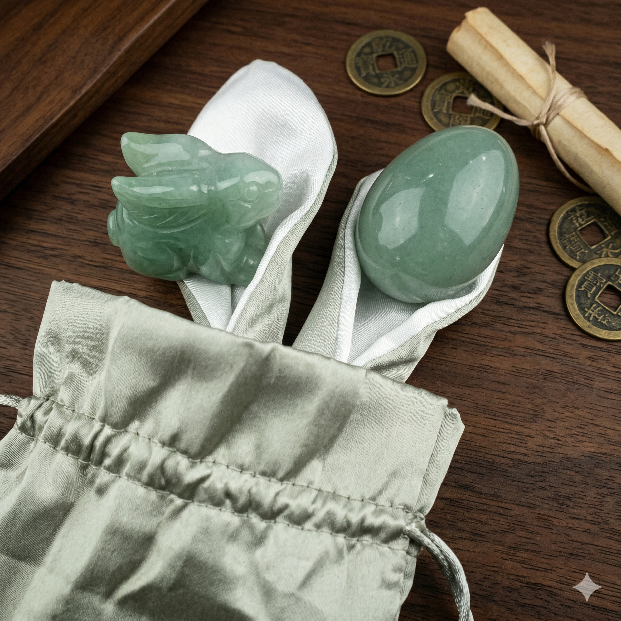 Oster Set Aventurin Hase und Ei im Beutel by DAVUTA