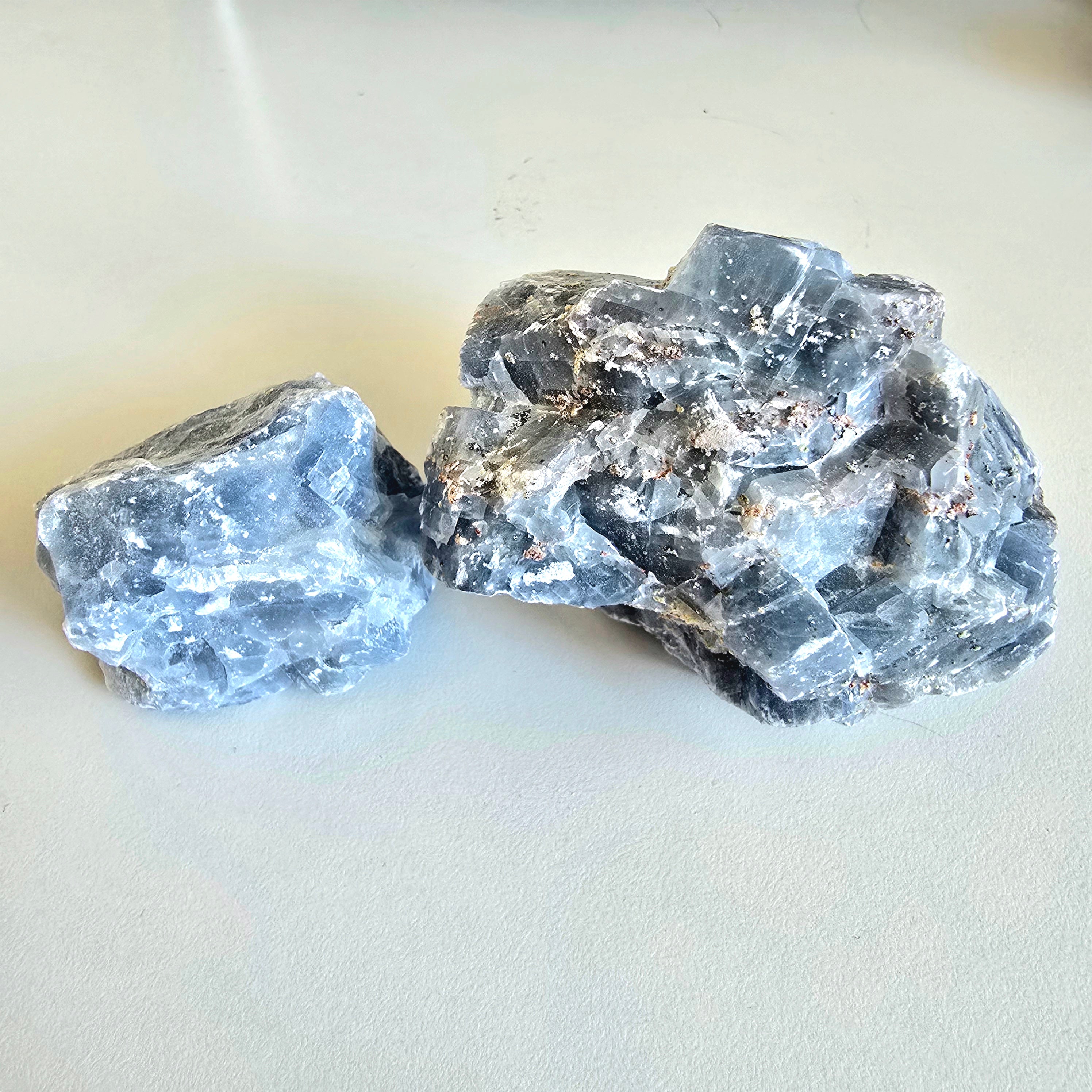 Blauer Calcit Rohstein - Set No. 2