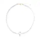 Damen Collier / Cristallo di Rocca / Bergkristall + Inclusenquarz / klar und edel