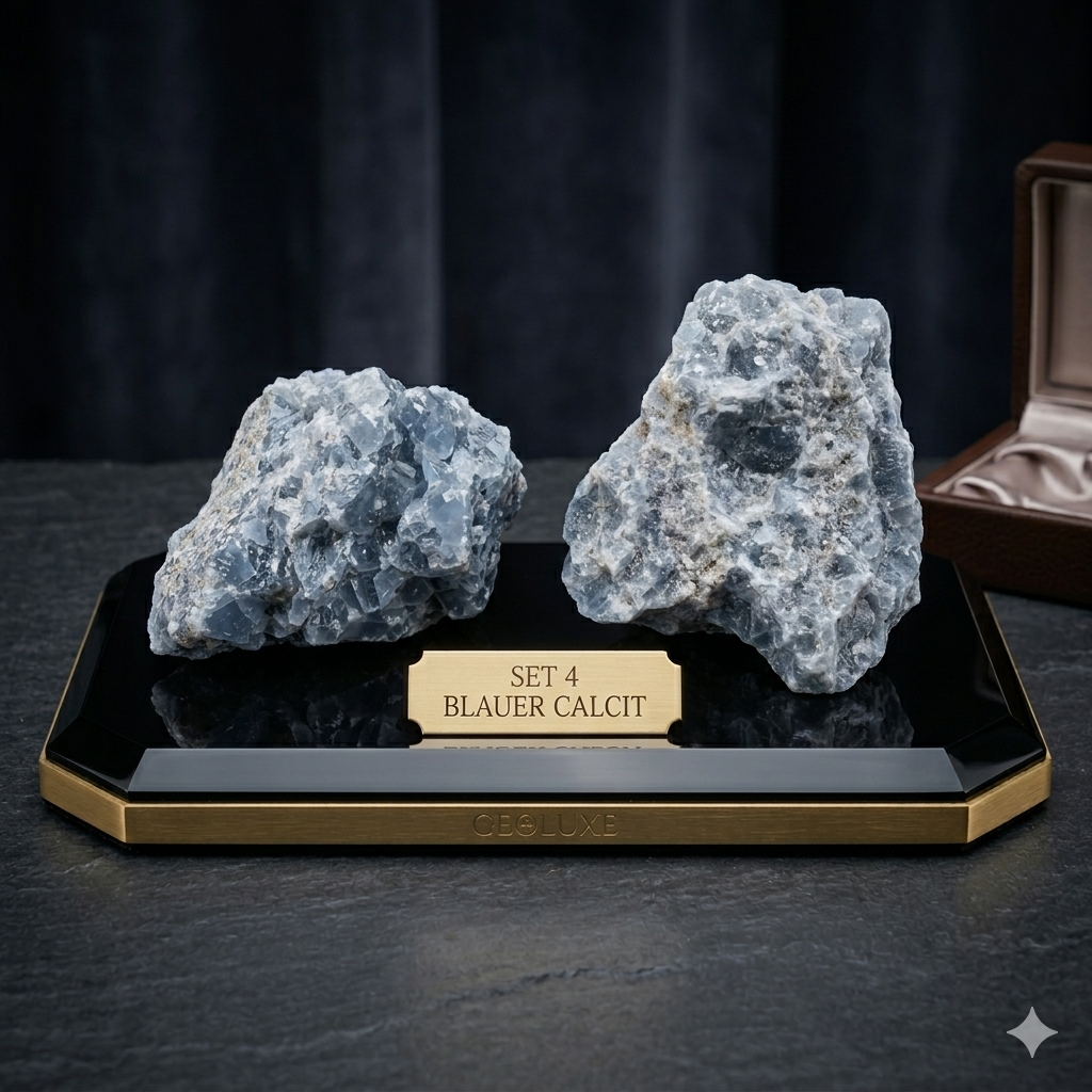 Blauer Calcit Rohstein Set No. 4 by DAVUTA