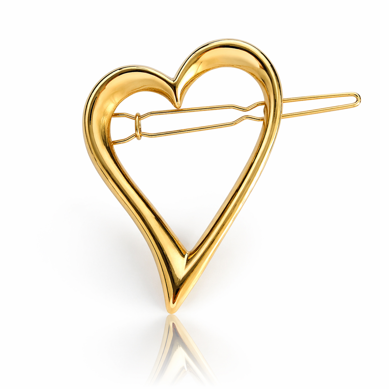 Brosche / Grande Cuore / Edelstahl vergoldet / Herz