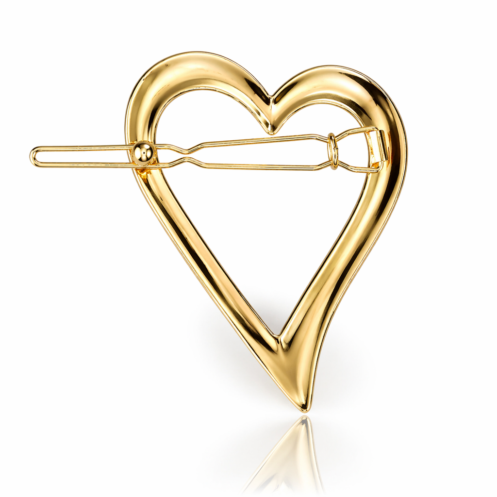 Brosche / Grande Cuore / Edelstahl vergoldet / Herz