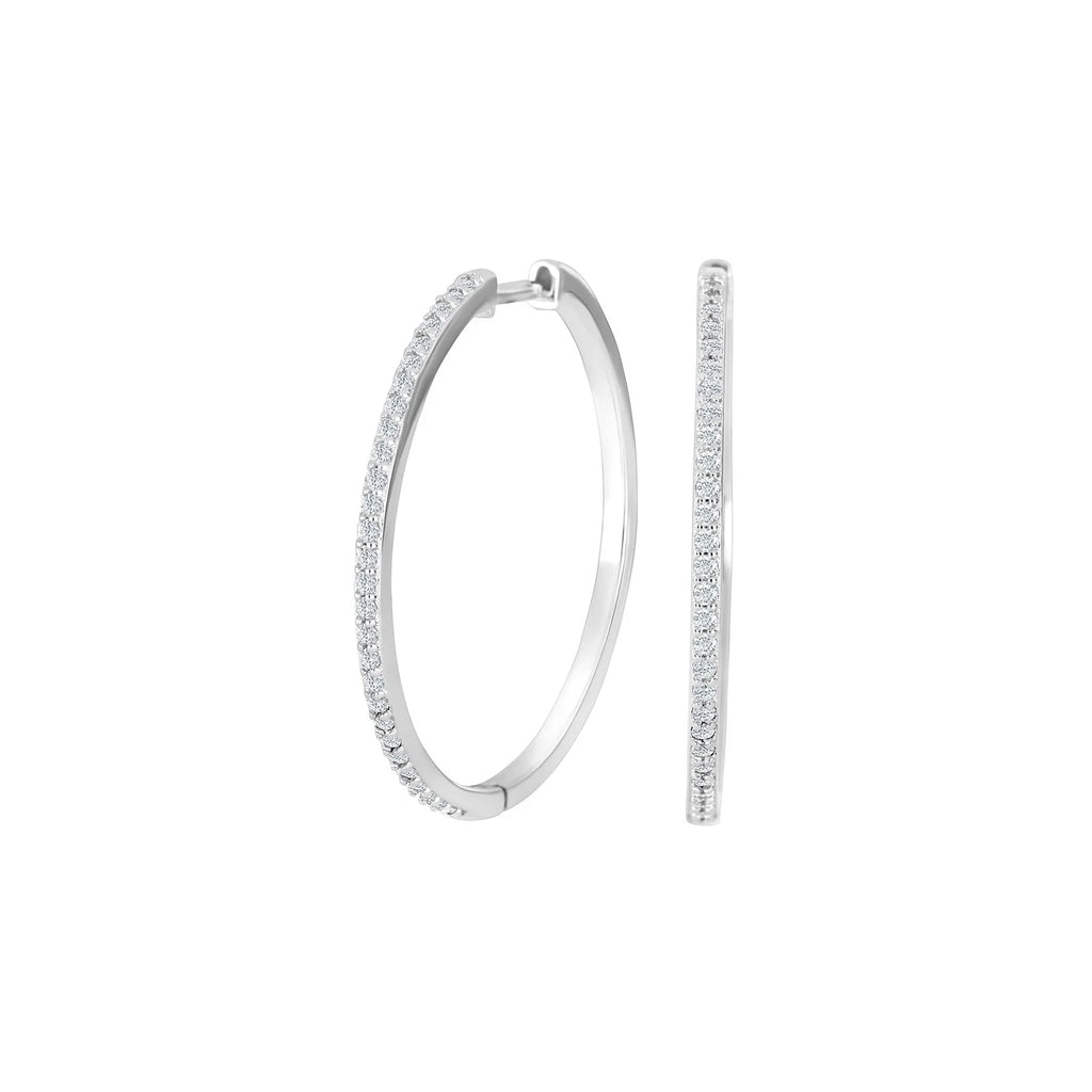 Damen Ohrring / Creolo Argento di Luce / 925er Silber / Zirkonia / Serie JUNENOR