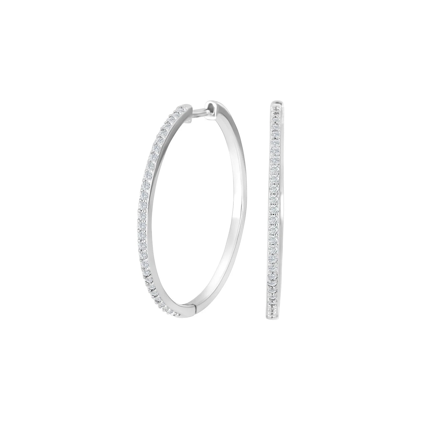 Damen Ohrring / Creolo Argento di Luce / 925er Silber / Zirkonia / Serie JUNENOR