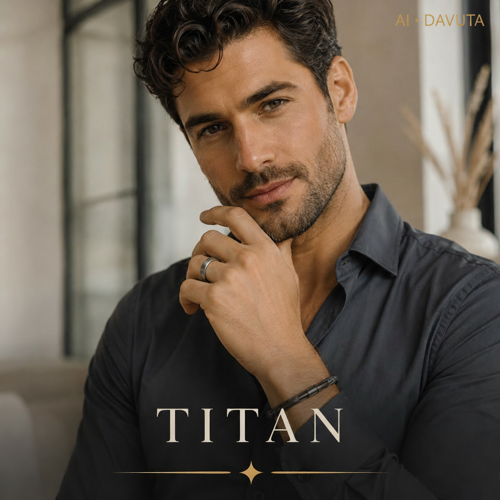 DAVUTA Blogartikel Titan als Schmuck mit Model