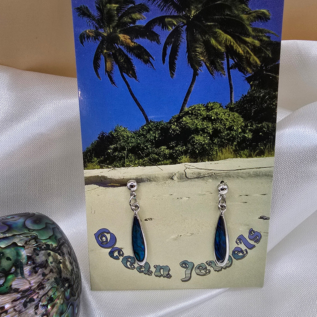 Damenorhrstecker-Abalane-Metall auf Jewelcard