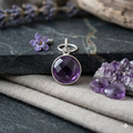 Damen Anhänger Amethyst klein rund Silber DAVUTA