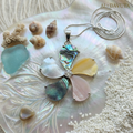 Damen Anhänger Blume Perlmutt Abalone by DAVUTA