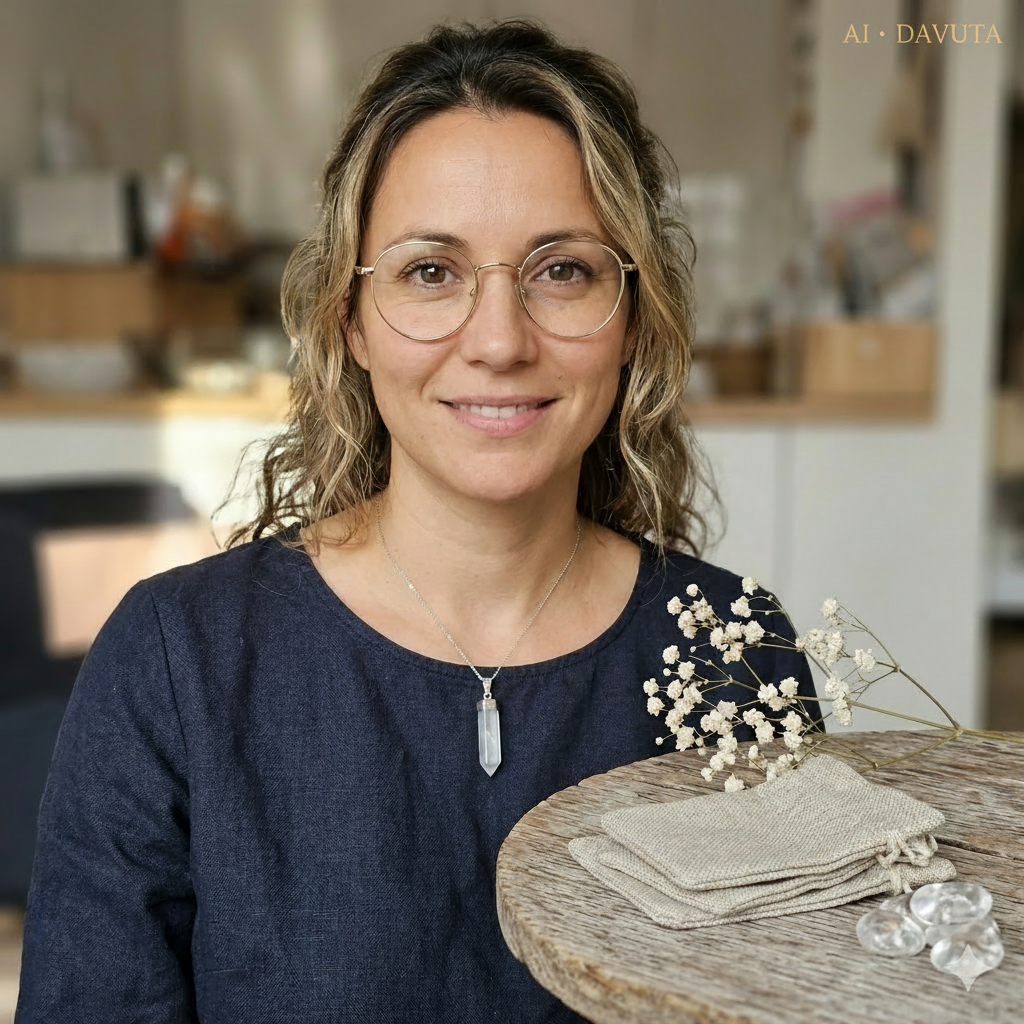 Damen Anhänger Chiara Bergkristall Spitze  am Modell by DAVUTA