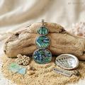 Damen Anhänger Oval Abalone Messing versilbert by DAVUTA