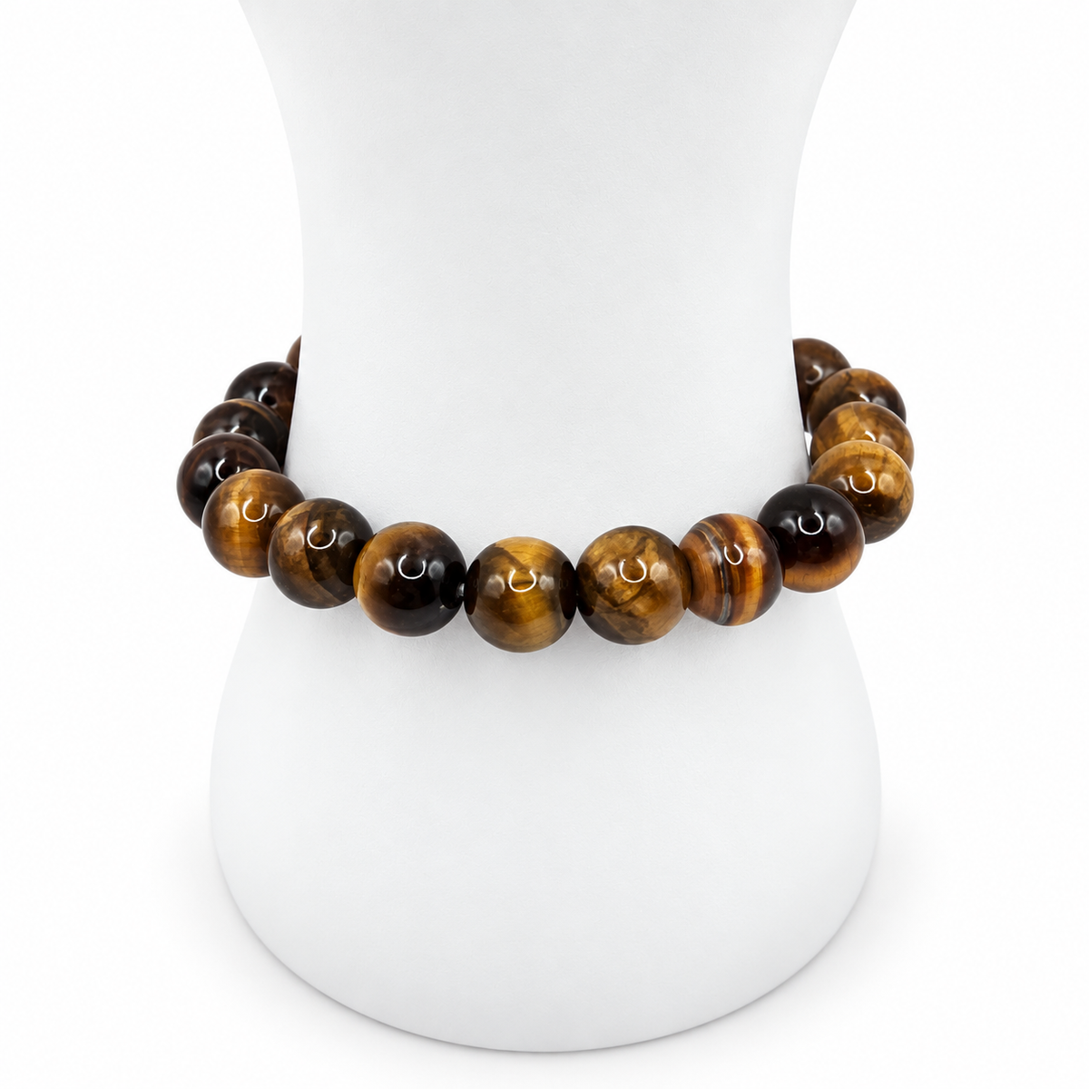 Damen Armband 10 mm Tigerauge DAVUTA Büste clean