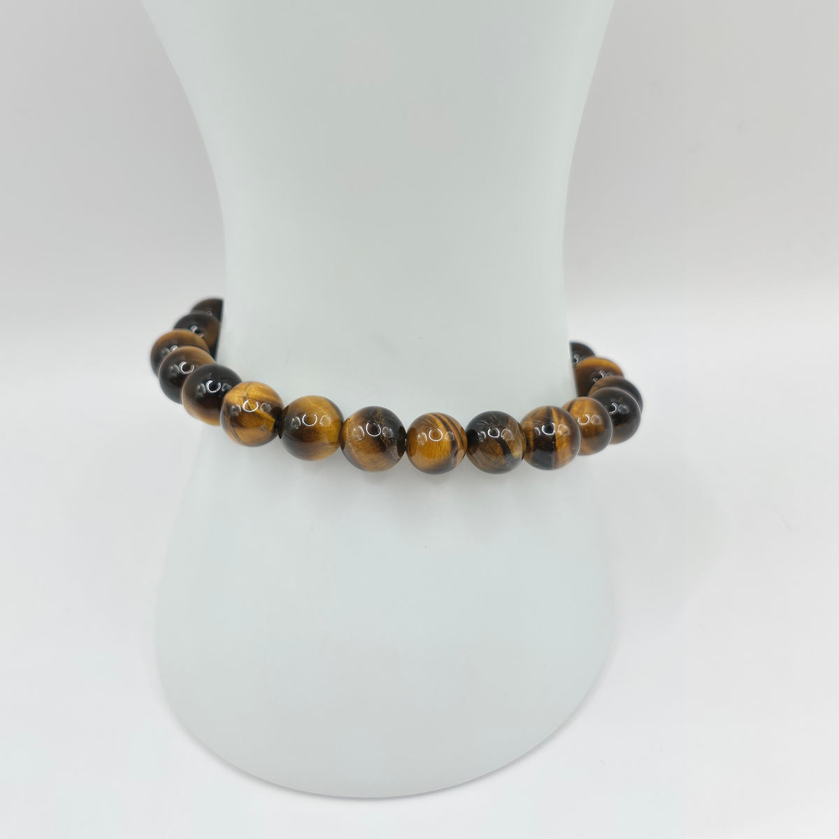 Damen Armband 8 mm Tigerauge DAVUTA clean Büste