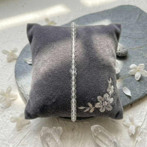 Damen Armband Bergkristall 4 mm polierte Kugeln by DAVUTA