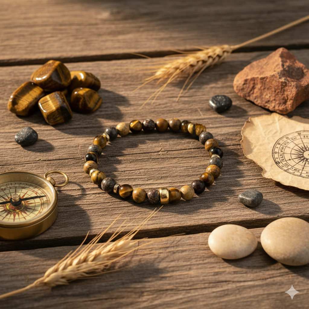 Damen Armband Edelstein Tigerauge Heide Heinzendorff by DAVUTA