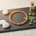Damen Armband Edelstein Schwammquarz orange mit Golddetail Heide Heinzendorff by DAVUTA