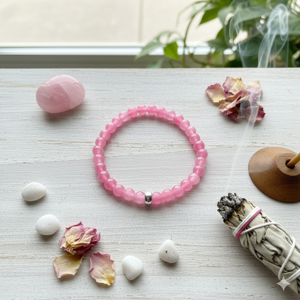 Damen Armband Eldelstein rosa Schwammquarz Heide Heinzendorff by DAVUTA
