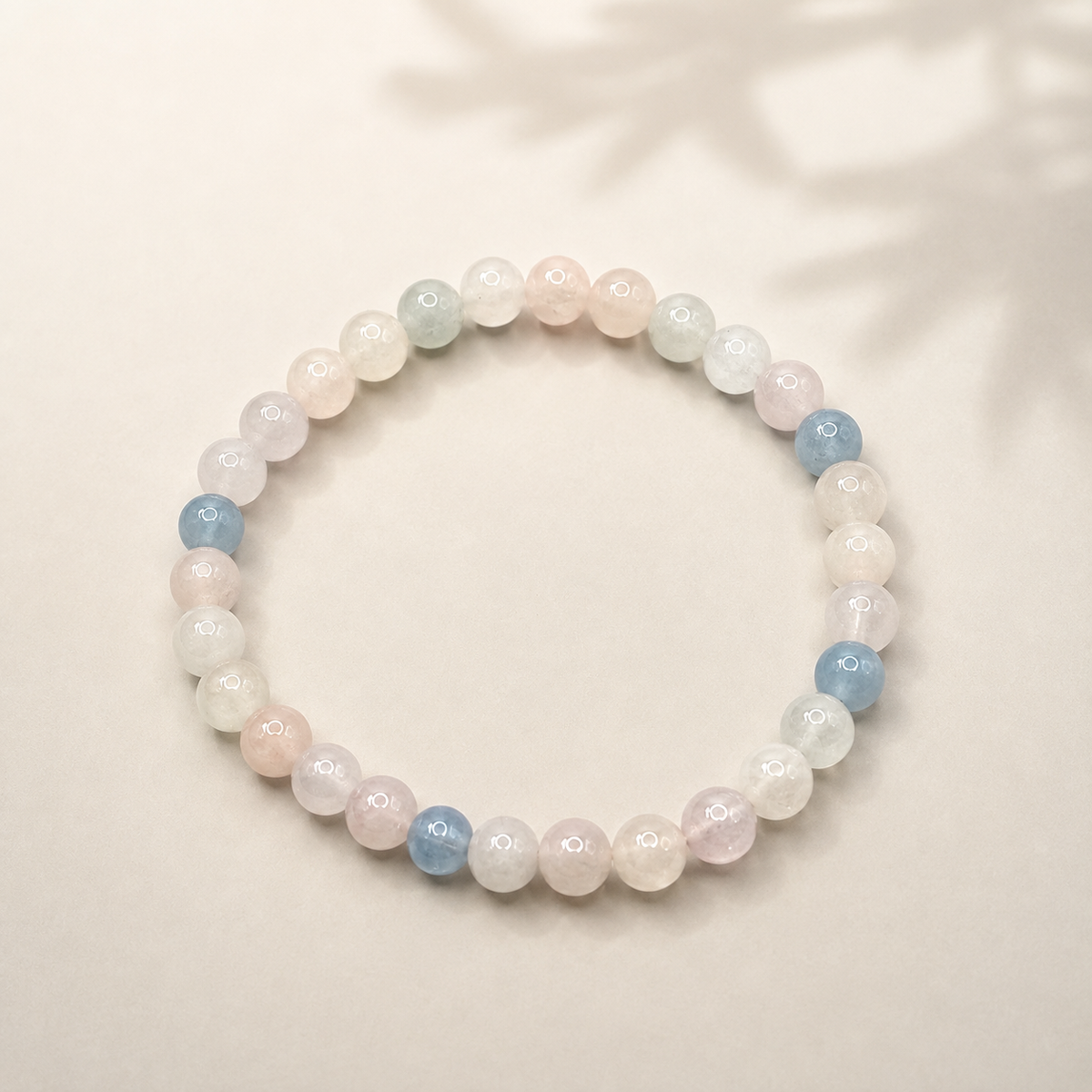 Damen Armband Elastisch Beryll 6mm DAVUTA
