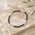 Damen Armband Elastisch Silber Süßwasserperle Edelstein schwarz by DAVUTA
