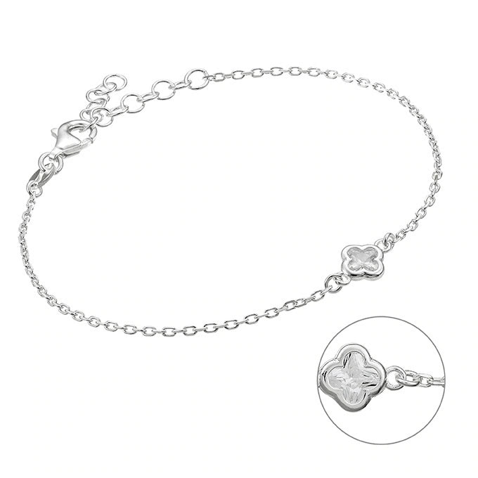 Damen Armband Kleeblatt Silber DAVUTA clean